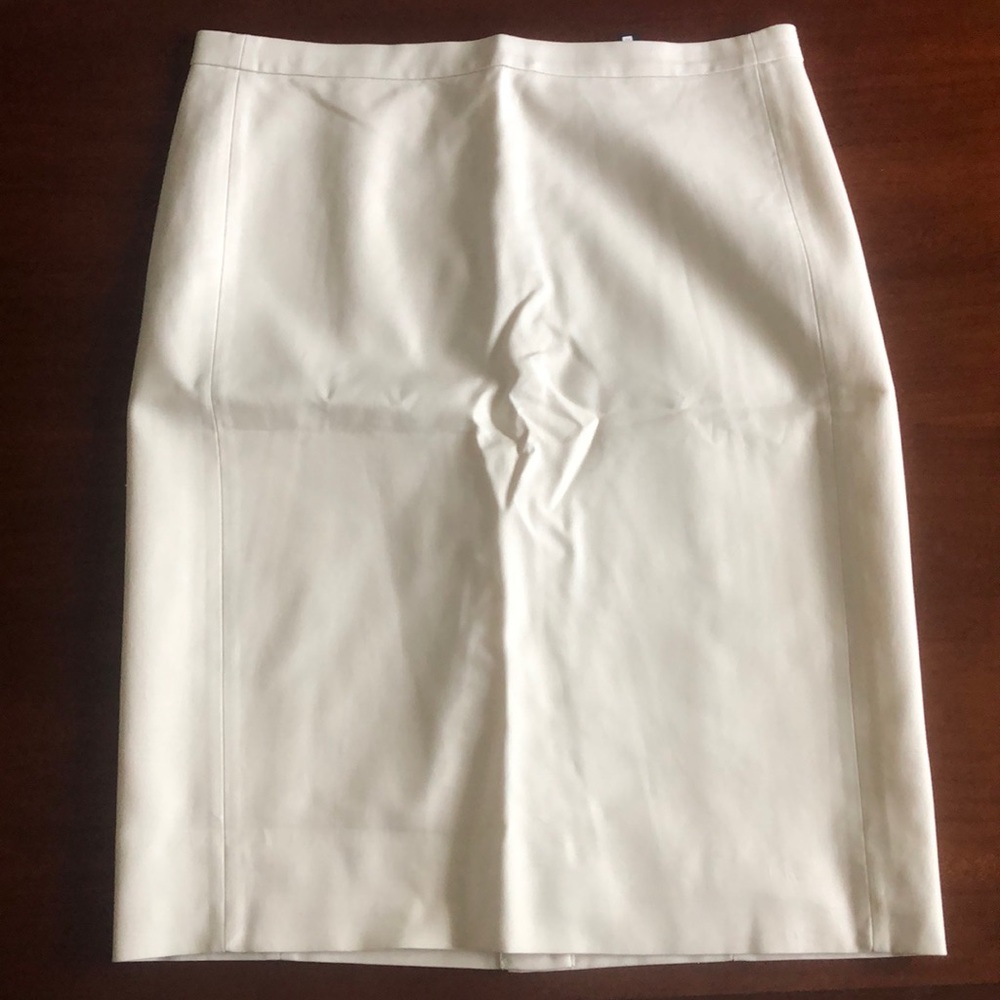 J. Crew Retail Cotton Pencil Skirt Sz 10 Cream